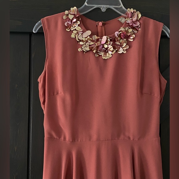 Rusty Pink Dress | Sequin Neckline - Picture 2 of 7